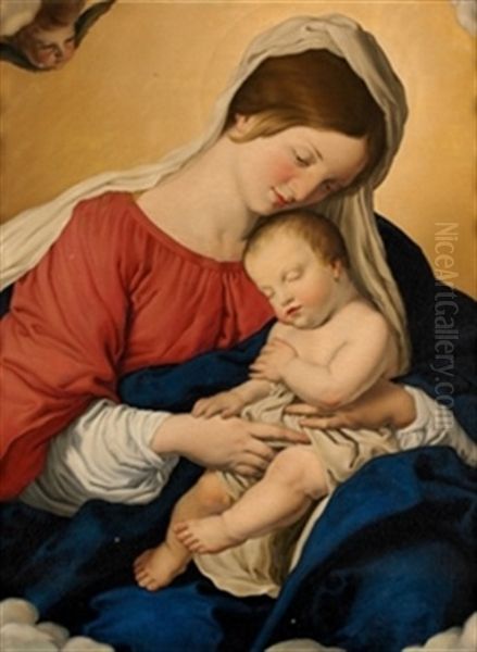 Virgen Con Nino Oil Painting by Giovanni Battista Salvi (Il Sassoferrato)