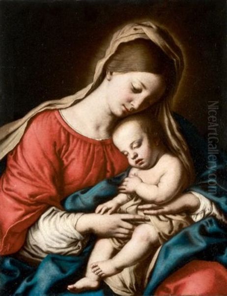 La Vierge A L'enfant Oil Painting by Giovanni Battista Salvi (Il Sassoferrato)