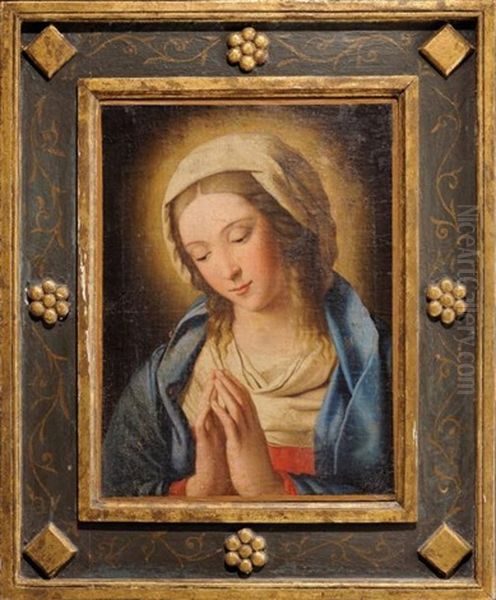 Vierge Aux Mains Jointes Oil Painting by Giovanni Battista Salvi (Il Sassoferrato)