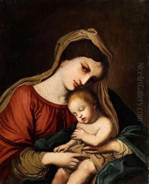 Madonna Mit Dem Kind Oil Painting by Giovanni Battista Salvi (Il Sassoferrato)