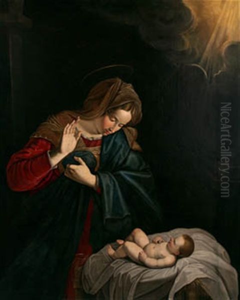 Virgen Con Nino Oil Painting by Giovanni Battista Salvi (Il Sassoferrato)