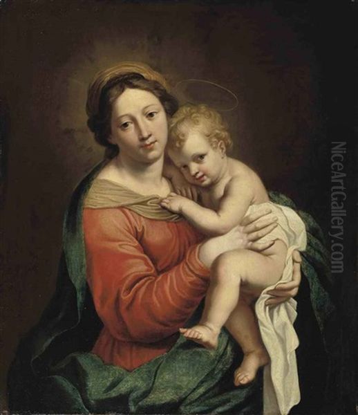 The Madonna And Child Oil Painting by Giovanni Battista Salvi (Il Sassoferrato)