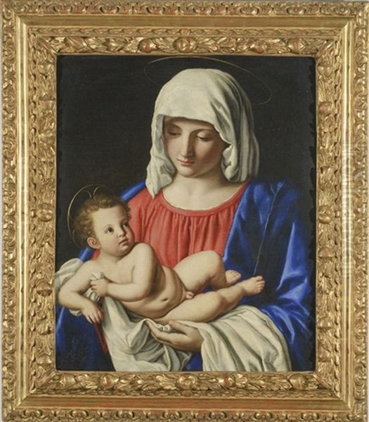 Madonna Col Bambino Oil Painting by Giovanni Battista Salvi (Il Sassoferrato)