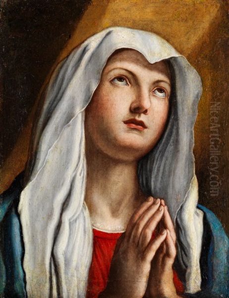 Halbbildnis Der Jugendlichen Maria Mit Gefalteten Handen Oil Painting by Giovanni Battista Salvi (Il Sassoferrato)