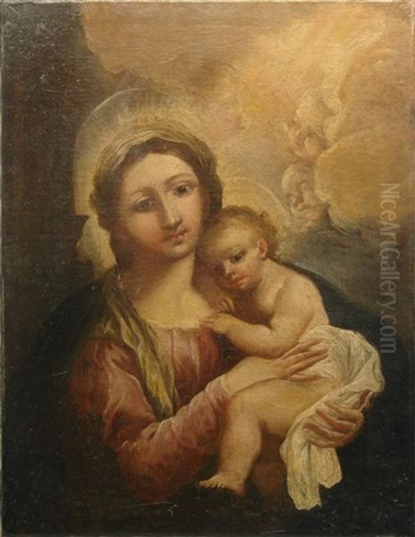 Madonna & Child Oil Painting by Giovanni Battista Salvi (Il Sassoferrato)