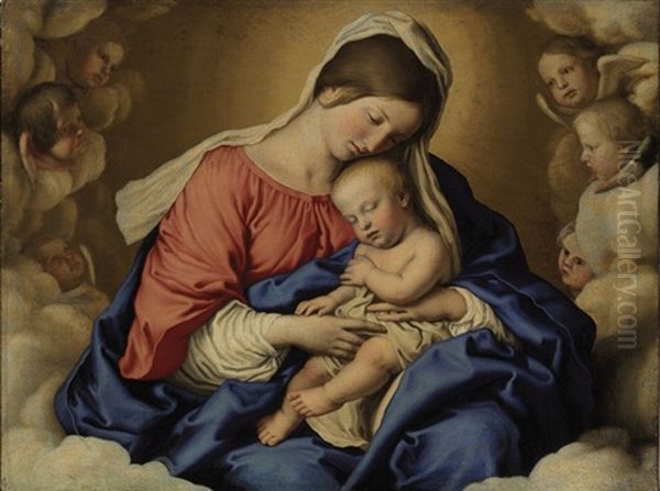 The Madonna And Child In Glory Oil Painting by Giovanni Battista Salvi (Il Sassoferrato)