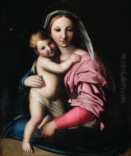 Madonna Con Bambino Oil Painting by Giovanni Battista Salvi (Il Sassoferrato)