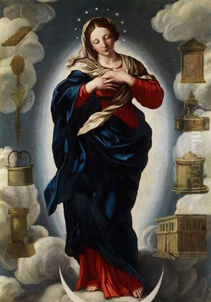 Madonna Immaculata Oil Painting by Giovanni Battista Salvi (Il Sassoferrato)