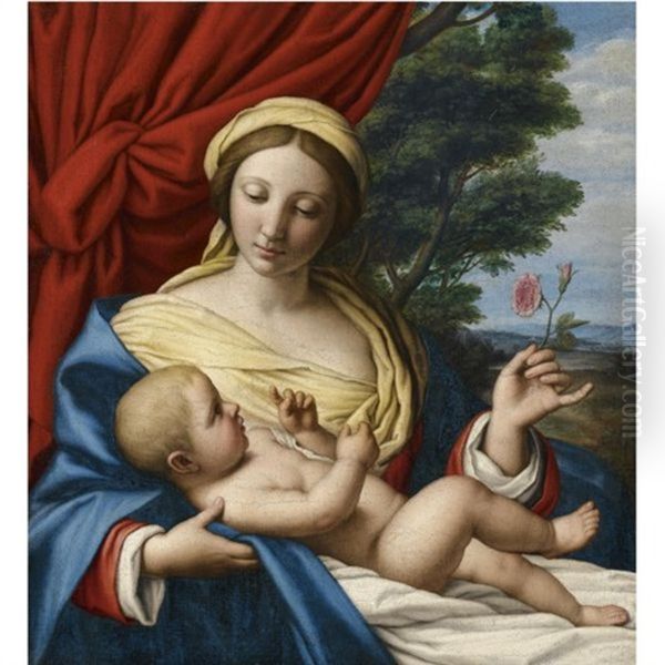 The Virgin Of The Rose Oil Painting by Giovanni Battista Salvi (Il Sassoferrato)