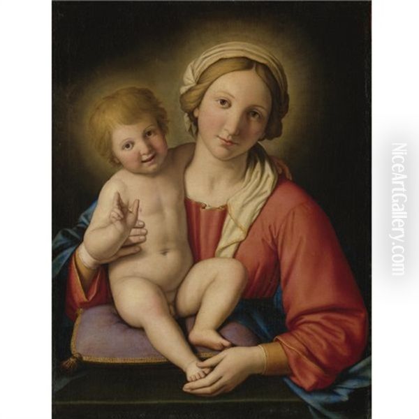 Madonna And Child Oil Painting by Giovanni Battista Salvi (Il Sassoferrato)