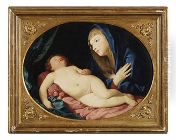 La Vierge A L'enfant Oil Painting by Giovanni Battista Salvi (Il Sassoferrato)