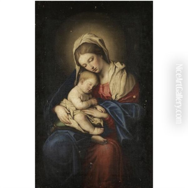 Madonna And Child Oil Painting by Giovanni Battista Salvi (Il Sassoferrato)