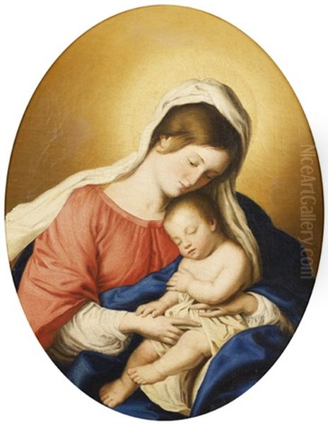 Vierge A L'enfant Oil Painting by Giovanni Battista Salvi (Il Sassoferrato)