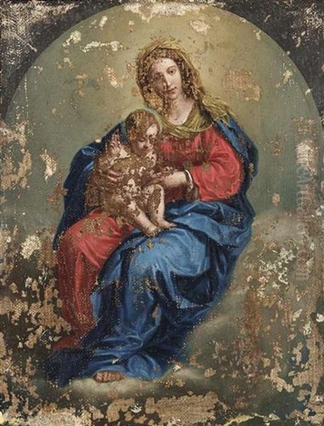 Madonna Auf Der Wolkenbank Oil Painting by Giovanni Battista Salvi (Il Sassoferrato)