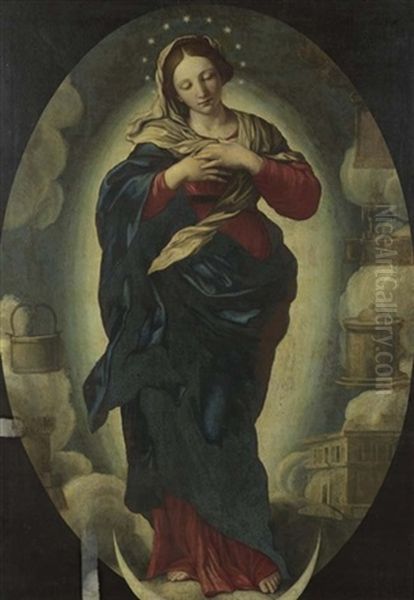 Maria Immaculata Oil Painting by Giovanni Battista Salvi (Il Sassoferrato)