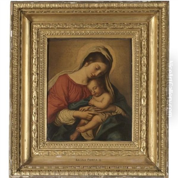 The Madonna And Child Oil Painting by Giovanni Battista Salvi (Il Sassoferrato)