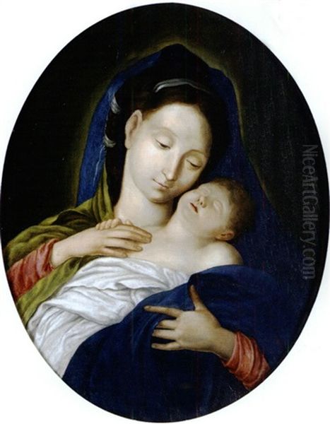 Vierge A L'enfant Oil Painting by Giovanni Battista Salvi (Il Sassoferrato)