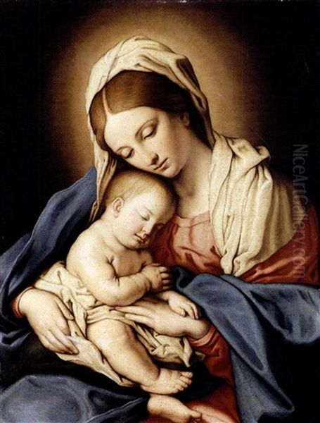 Madonna Con Il Bambino Oil Painting by Giovanni Battista Salvi (Il Sassoferrato)