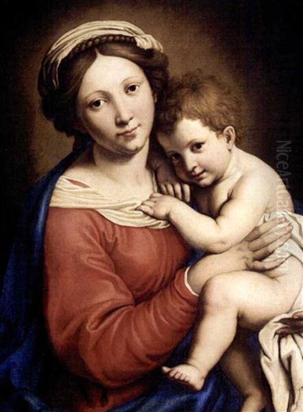 The Madonna And Child Oil Painting by Giovanni Battista Salvi (Il Sassoferrato)