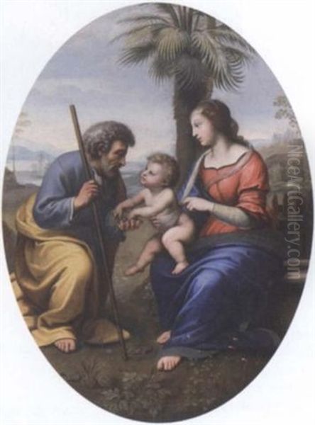 The Rest On The Flight Into Egypt Oil Painting by Giovanni Battista Salvi (Il Sassoferrato)