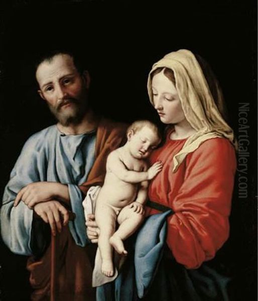 The Holy Family Oil Painting by Giovanni Battista Salvi (Il Sassoferrato)