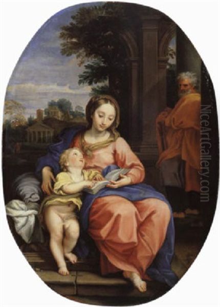 Die Heilige Familie In Freien Oil Painting by Giovanni Battista Salvi (Il Sassoferrato)