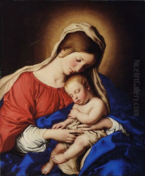 The Madonna And Child Oil Painting by Giovanni Battista Salvi (Il Sassoferrato)