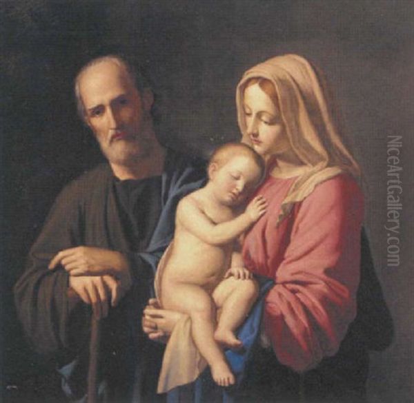 The Holy Family Oil Painting by Giovanni Battista Salvi (Il Sassoferrato)