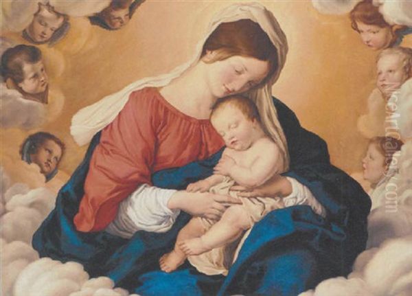 The Madonna And Child In Glory Oil Painting by Giovanni Battista Salvi (Il Sassoferrato)