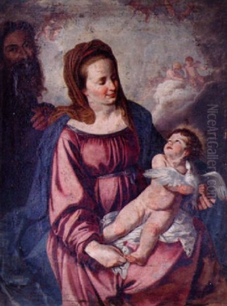 Den Heliga Familjen Oil Painting by Giovanni Battista Salvi (Il Sassoferrato)