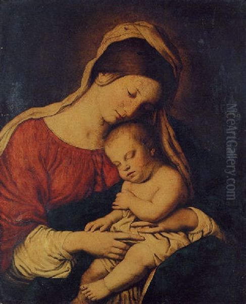 The Madonna And Child Oil Painting by Giovanni Battista Salvi (Il Sassoferrato)