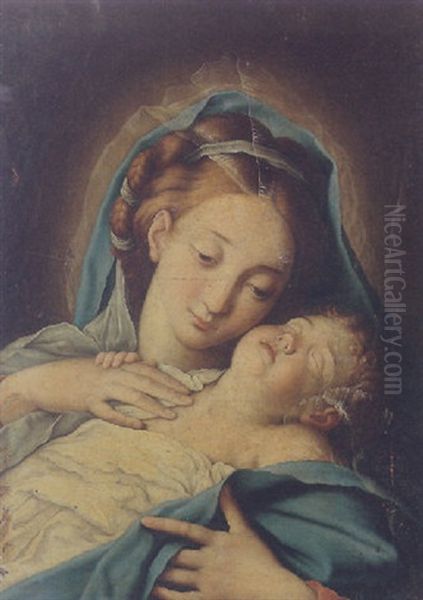 Madonna And Child Oil Painting by Giovanni Battista Salvi (Il Sassoferrato)