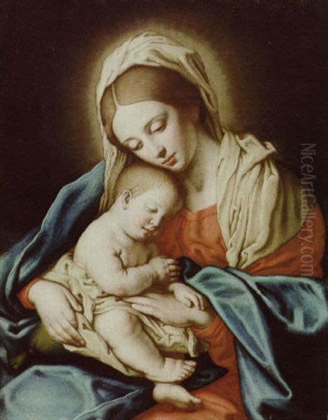 Madonna Mit Kind Oil Painting by Giovanni Battista Salvi (Il Sassoferrato)