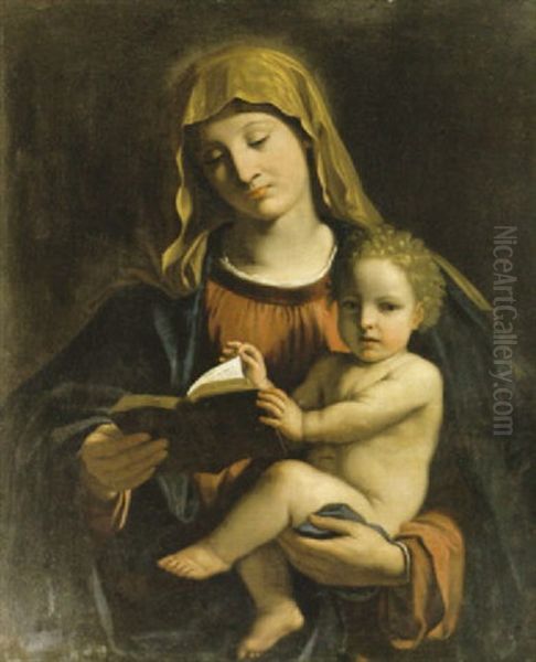 Jungfru Maria Med Jesusbarnet Oil Painting by Giovanni Battista Salvi (Il Sassoferrato)