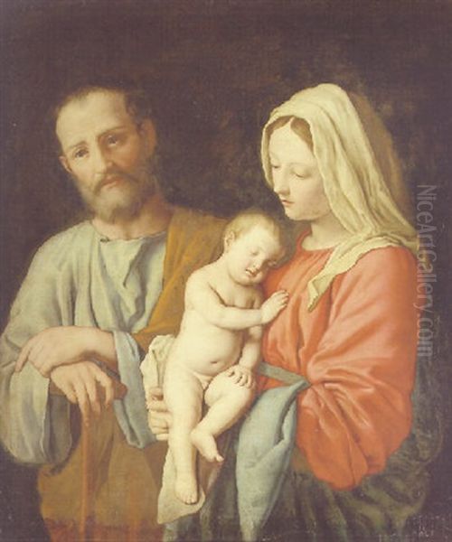 The Holy Family Oil Painting by Giovanni Battista Salvi (Il Sassoferrato)