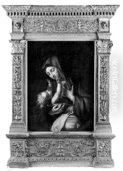 Madonna And Child Oil Painting by Giovanni Battista Salvi (Il Sassoferrato)