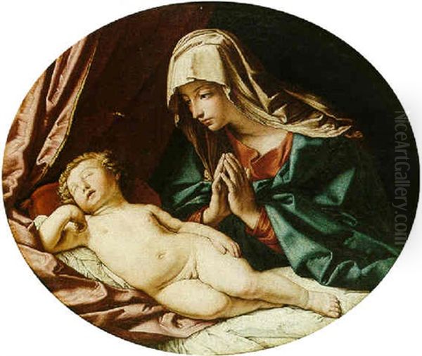 The Madonna And Child Oil Painting by Giovanni Battista Salvi (Il Sassoferrato)