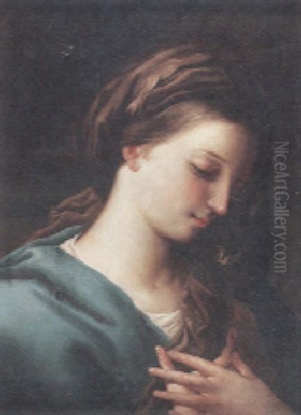 Madonna In Prayer Oil Painting by Giovanni Battista Salvi (Il Sassoferrato)