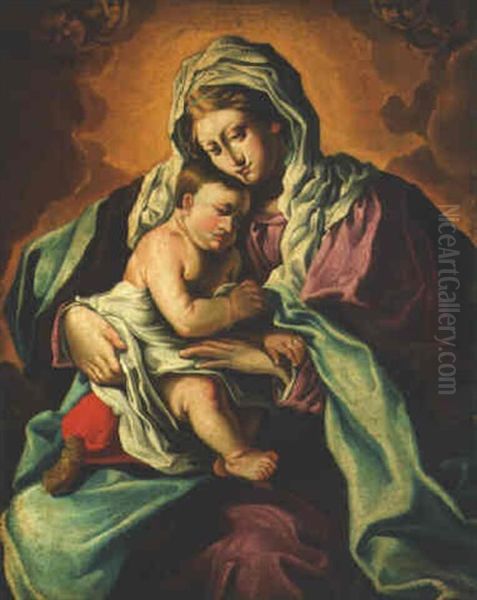 The Madonna And Child Oil Painting by Giovanni Battista Salvi (Il Sassoferrato)