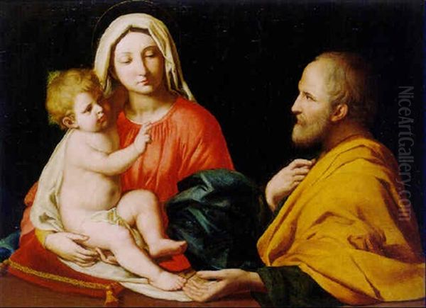 The Holy Family Oil Painting by Giovanni Battista Salvi (Il Sassoferrato)