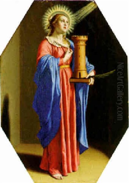 Saint Barbara Oil Painting by Giovanni Battista Salvi (Il Sassoferrato)