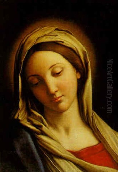 The Madonna Oil Painting by Giovanni Battista Salvi (Il Sassoferrato)