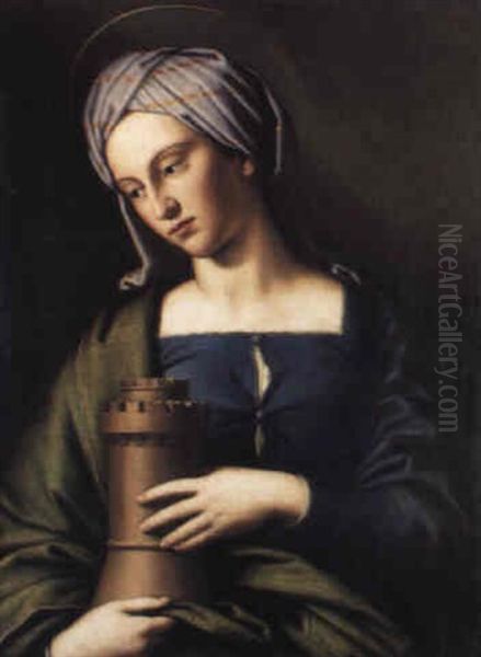 Saint Barbara Oil Painting by Giovanni Battista Salvi (Il Sassoferrato)