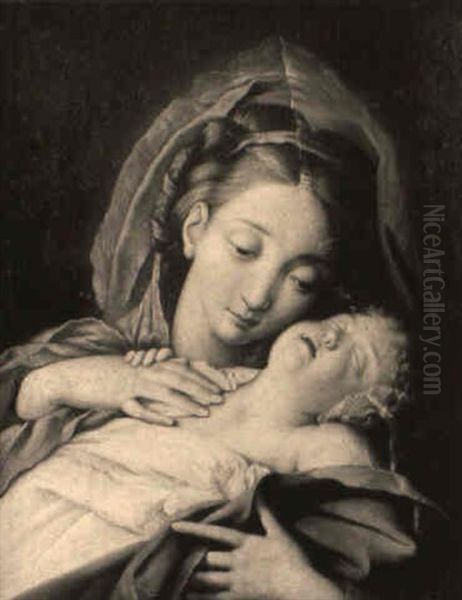 Vierge Et Enfant Endormi by Giovanni Battista Salvi (Il Sassoferrato)