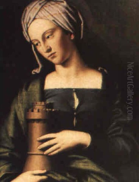 St. Barbara Oil Painting by Giovanni Battista Salvi (Il Sassoferrato)