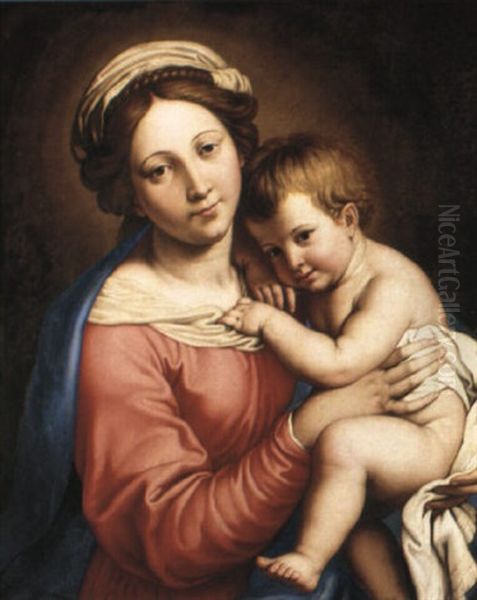 The Madonna And Child Oil Painting by Giovanni Battista Salvi (Il Sassoferrato)