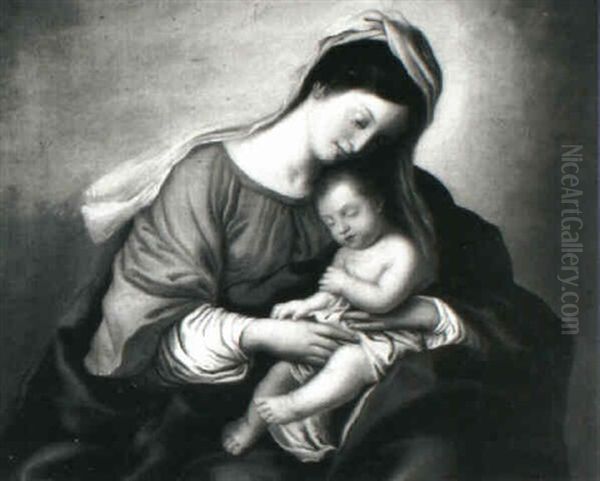 The Madonna And Child Oil Painting by Giovanni Battista Salvi (Il Sassoferrato)