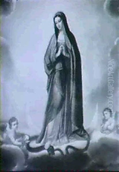 The Immaculate Conception Oil Painting by Giovanni Battista Salvi (Il Sassoferrato)