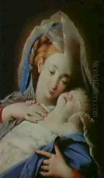 Vierge A L'enfant Oil Painting by Giovanni Battista Salvi (Il Sassoferrato)