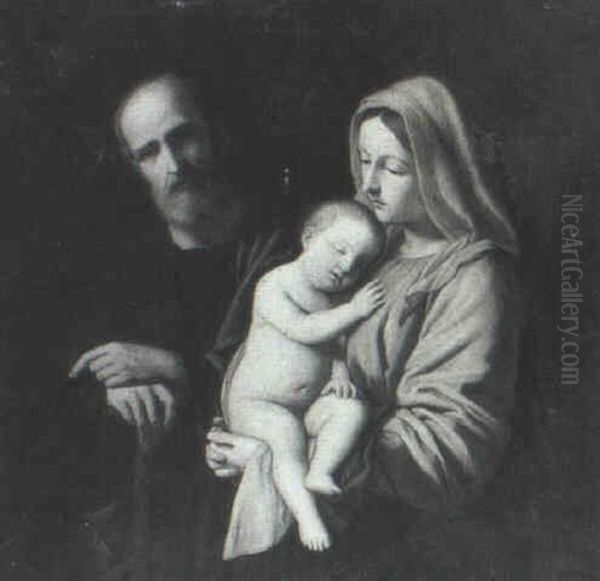 The Holy Family Oil Painting by Giovanni Battista Salvi (Il Sassoferrato)